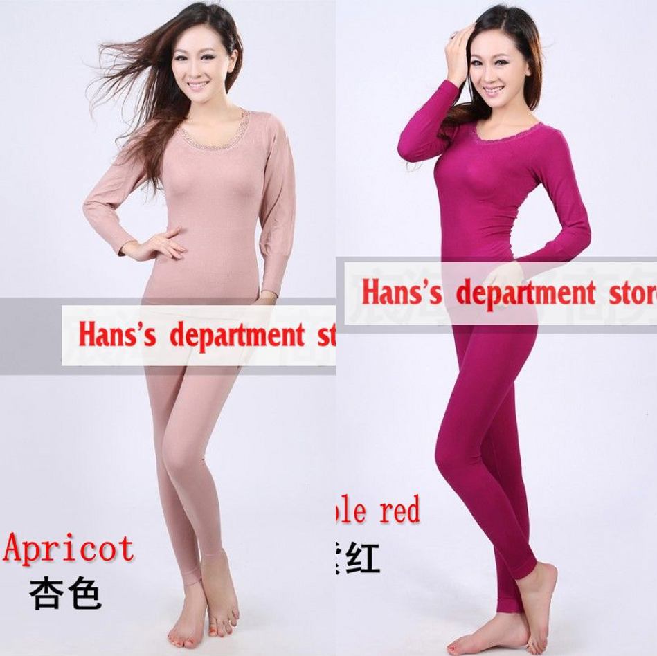 Free Shipping Women's Sexy Thermal Underwear Set Body Shaped Seamless Underwear for Women Slim Fit Long Johns