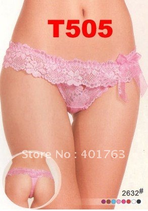 Free shipping women's sexy underwear lace Thong G-string Pink Briefs underwear women's panties can mix order (101 model) T505