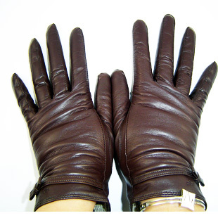 (Free Shipping) Women's short design senior leather sheepskin  fashion genuine leather gloves 2012 hot-selling