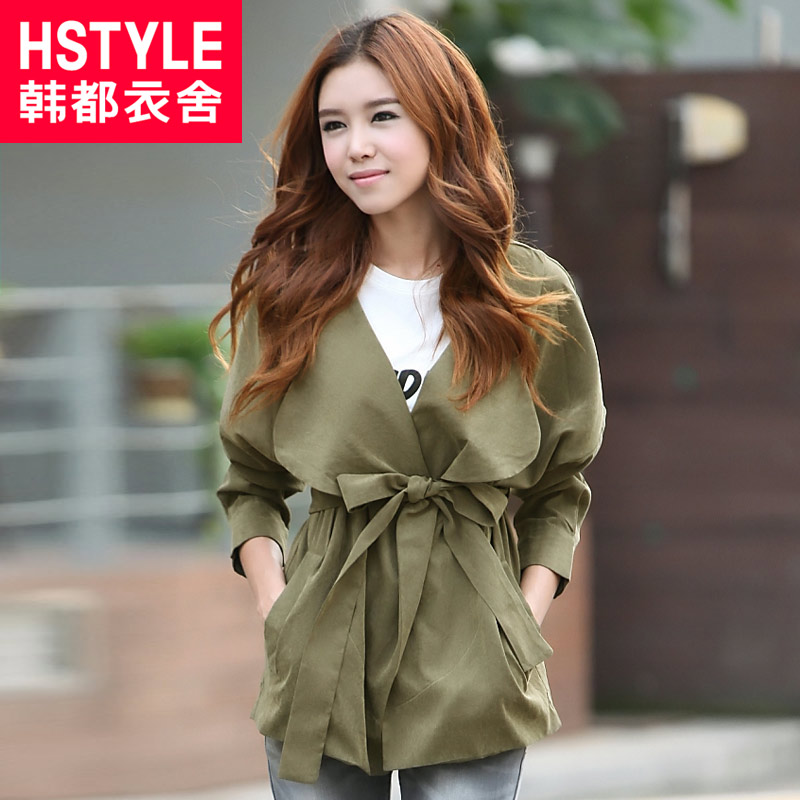 Free Shipping Women's  solid color medium-long Women trench  Outerwear