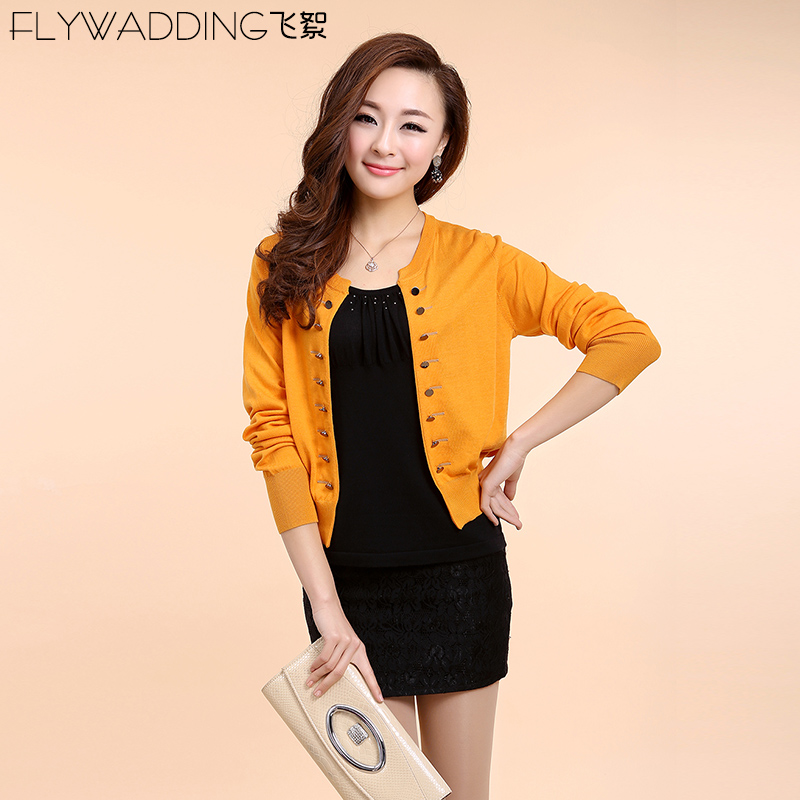 Free shipping Women's spring 2013 sweater female cardigan o-neck short design slim thin cardigan
