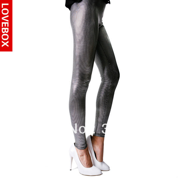 Free shipping Women's spring and autumn leggings  metal decorative pattern capris fashion stockings