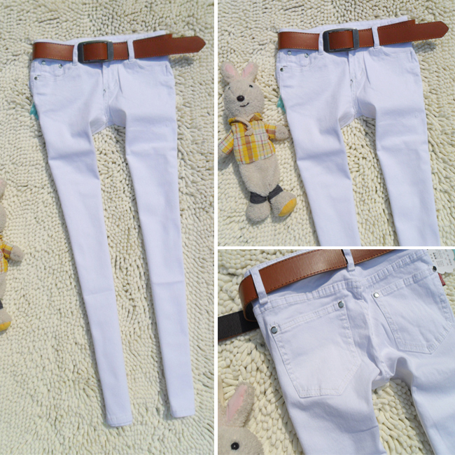 Free shipping  women's spring and summer slim skinny pants female white tight pencil pants female trousers