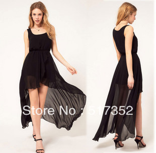 Free Shipping Women's summer high street sexy bohemian O-Neck elastic chiffon mermaid full dresses new fashion 2013 for women