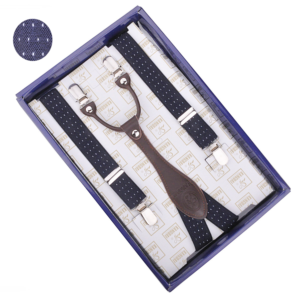 Free shipping Women's suspenders clip 2.5cm a-1 - blue white fashion clip