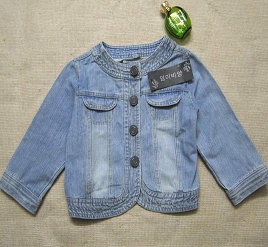 Free Shipping Women's sweet gentlewomen 9005398 denim o-neck outerwear high quality wholesale