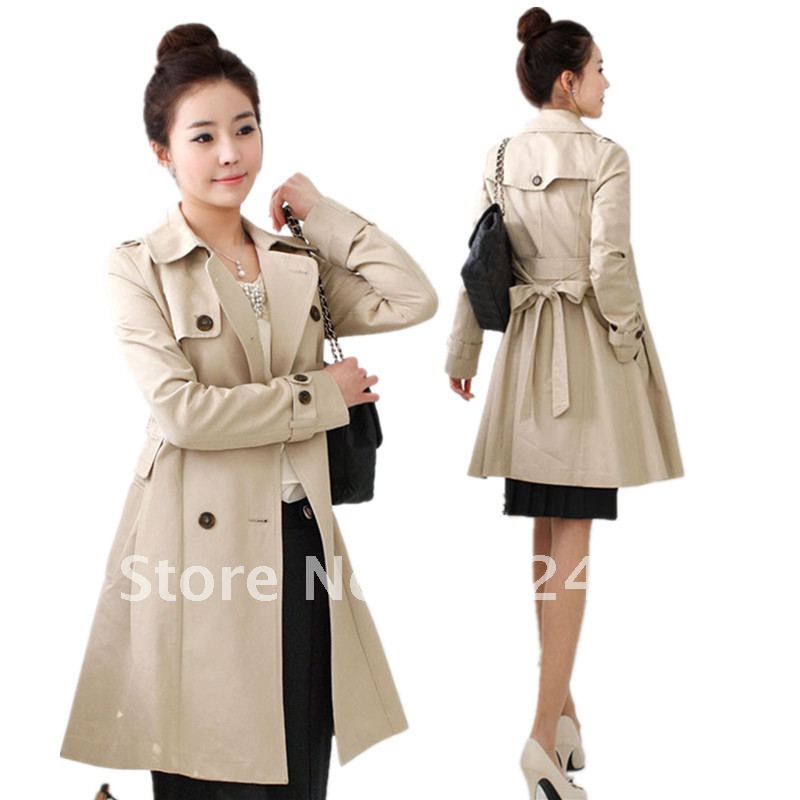 Free shipping, women's trench slim spring and autumn long casual trench