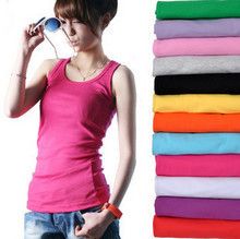 Free shipping- Women's two ways spaghetti strap vest female all-match basic long design slim tank