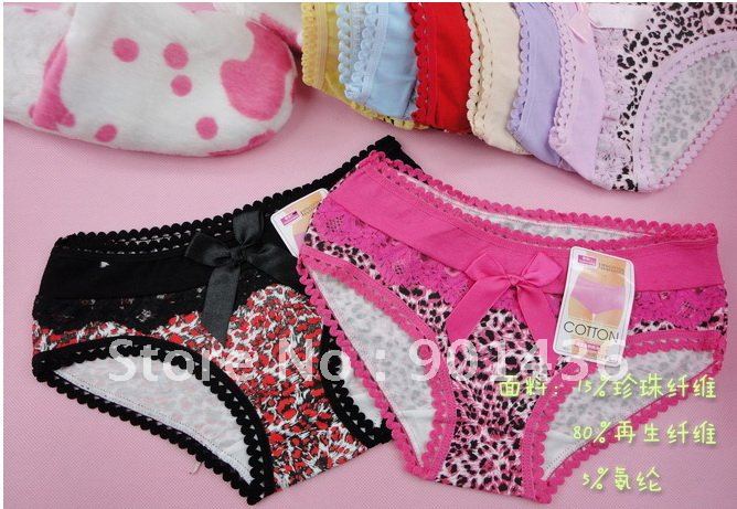FREE SHIPPING!!Women's underwear/lady's sexy briefs colorful bow tie