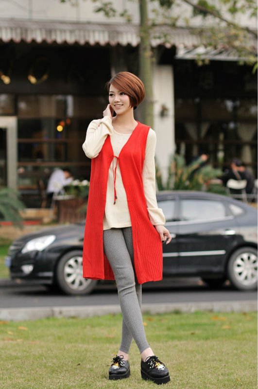 Free Shipping!Women's Vest Sweater Garment Long Style Knitting Sweater 3 Colors Factory price Wholesale and retail!