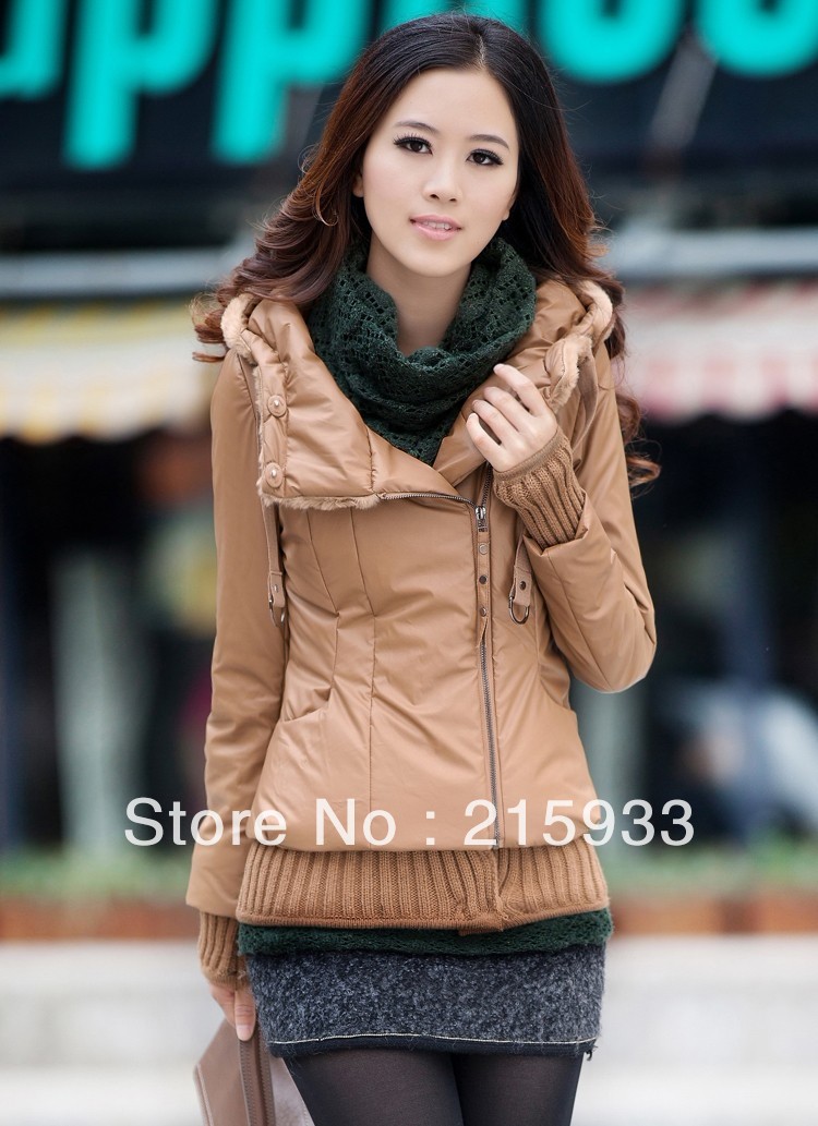 free shipping   women's winter Down  Parkas long slevee pu cotton coat jacket clothes