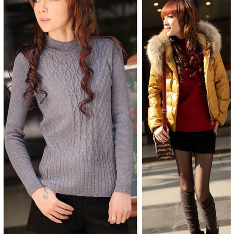 free shipping ~ women's winter long-sleeve sweater vintage slim turtleneck paul warm knitted sweater