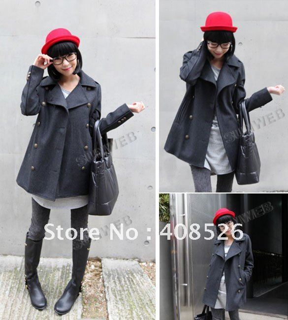 Free Shipping Women's Woolen Long Trench Coat ,Fashion Warm Winter Leasure Wear,Cloak 7894