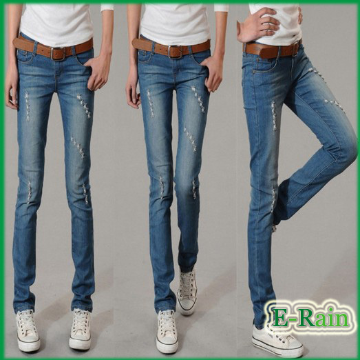 Free Shipping Women Sexy  Pencil Pants Slim Fit Skinny Jeans Trousers