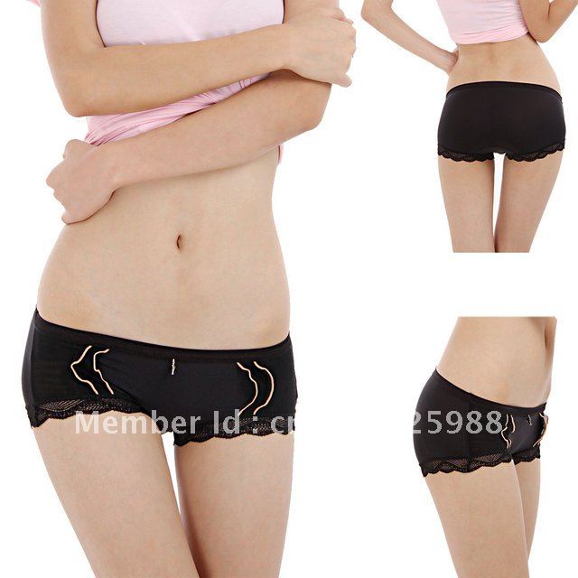 Free Shipping  Women Stretch Cotton Sport Panties / Solid Mid-Waist Stitching Comfortable Underwear / With Retail Package#42009