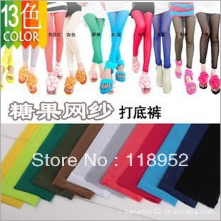 free shipping women summer spring autumn candy color mesh elastic size tight pants pantyhose  leggings stocking