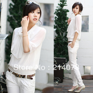 free shipping women summer sweet pullover shirt OL fashion blouse / clothing free size