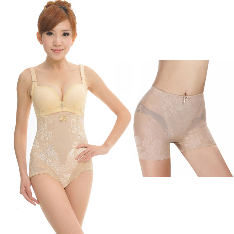 Free shipping women thin high waist abdomen drawing pants body shaping pants  thin breathable comfortable pants roll-up hem