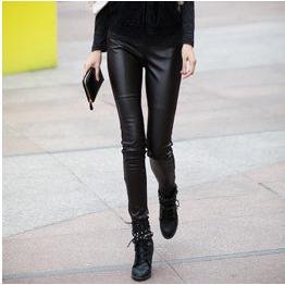 free shipping! Women Vintage Imitation Leather Leggings Health Massage Pants Stockings Black