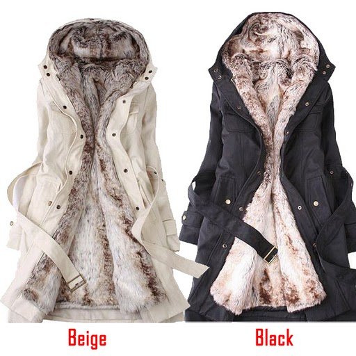 Free Shipping Women winter cotton Coat faux fur lining outerwear clothes long coats militray overcoat thicking jackets