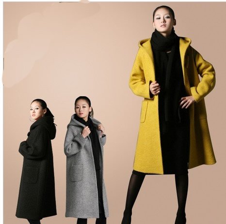 Free shipping women winter wool cashmere blends cotton coat outerwear trench coat overcoat windbreaker padded jacket