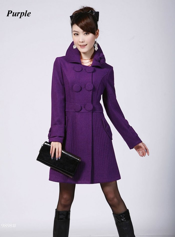 Free shipping women wool coat fashionable long trench coat outdoor overcoat winter Double breasted warm coat lady clothes