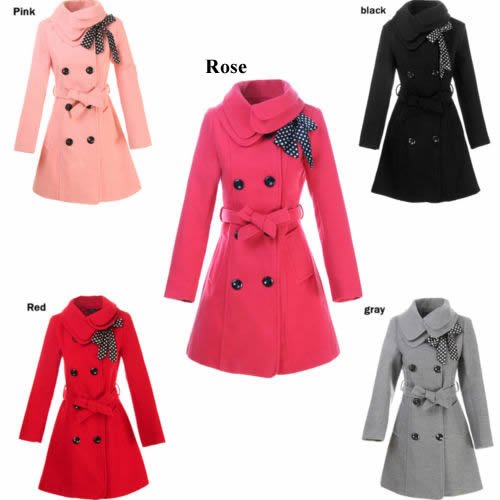 Free shipping Women wool coat Slim trench coat winter clothes outerwear overcoat lady classic windbreaker 2013 wholesale