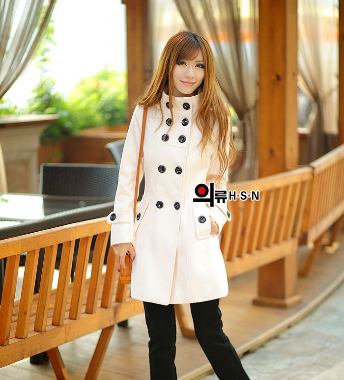 Free shipping women wool coat trench coats outerwear clothes winter jackets double breasted long overcoat slim fit lady clothing