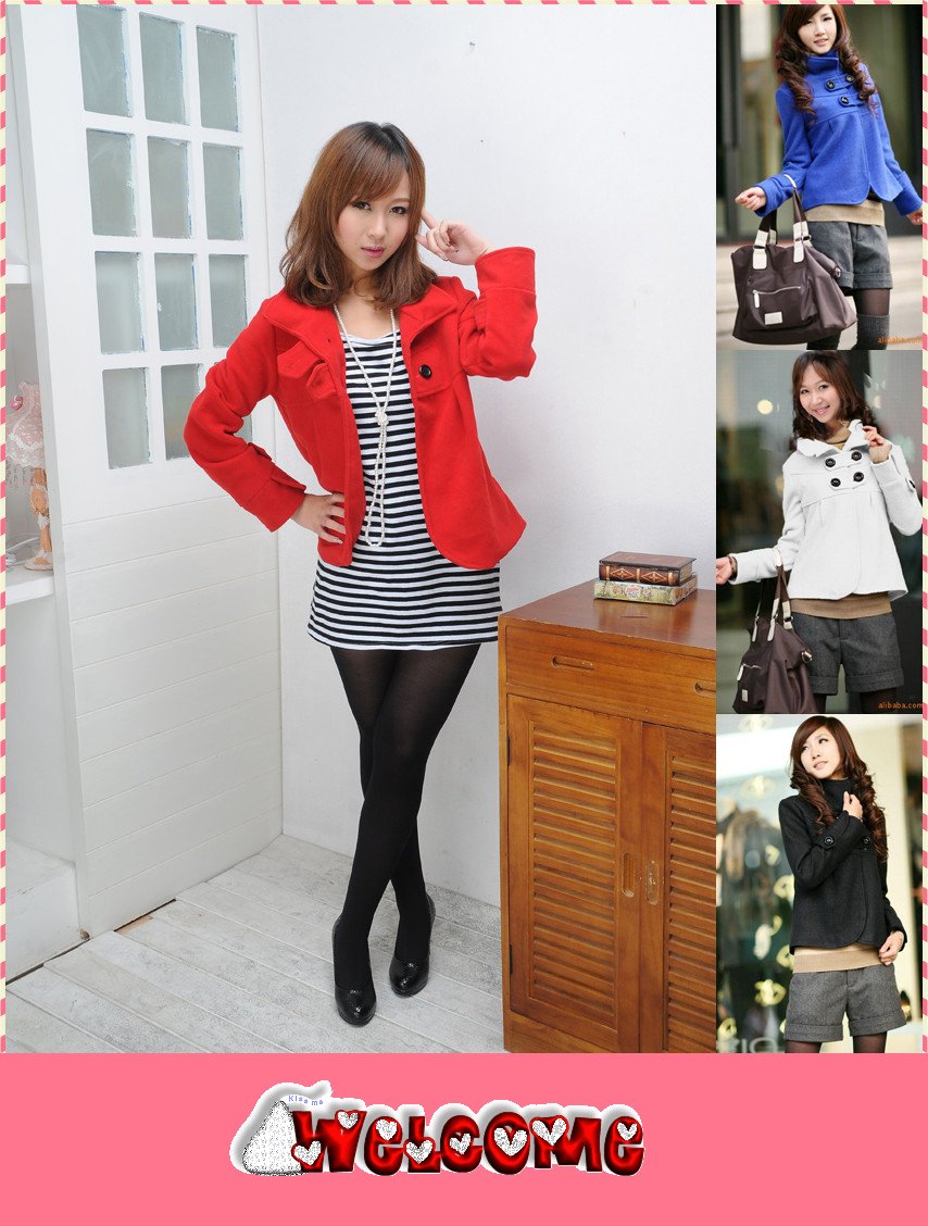 Free Shipping Women Wool Coat Trench Coats Outerwear Coats Winter Jackets Double Breasted Short Overcoat Slim Fit Lady Clothing