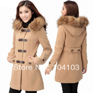 Free shipping women wool long trench coat overcoat outdoor leisure wear militray jacket outerwear windcoat