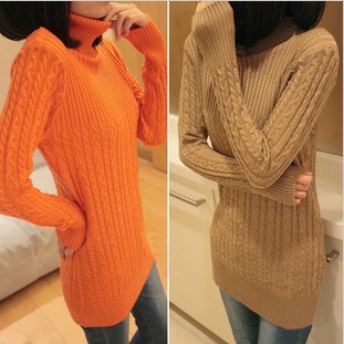 Free Shipping womens casual high collar sweater Wild basic design pullover sweater