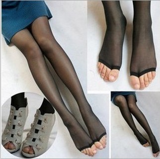 Free shipping Womens Silk Stocking Sexy Tights pantyhose Lady dew toe tights Socks With Toes For Open Toe Shoes Consumer Packing