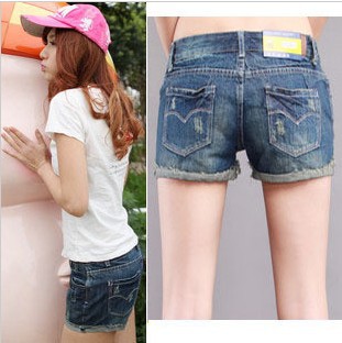 Free shipping womens spring and summer cool jeans shorts slim fit fashion casual ;adies short pants