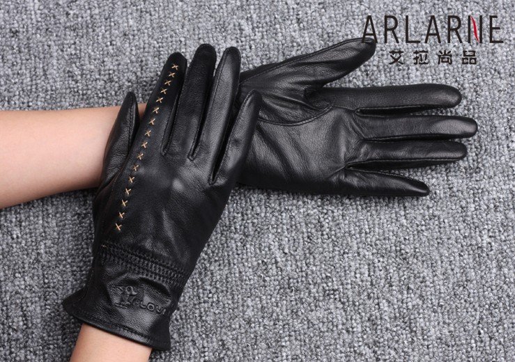 free shipping/Woodpecker, female , leather gloves, sheep skin lady gloves, elegant line