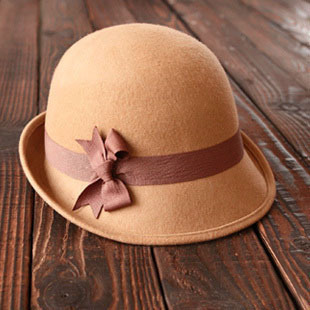 Free shipping Woolen fashion fedoras bucket hats hat fashion roll-up hem women's autumn and winter