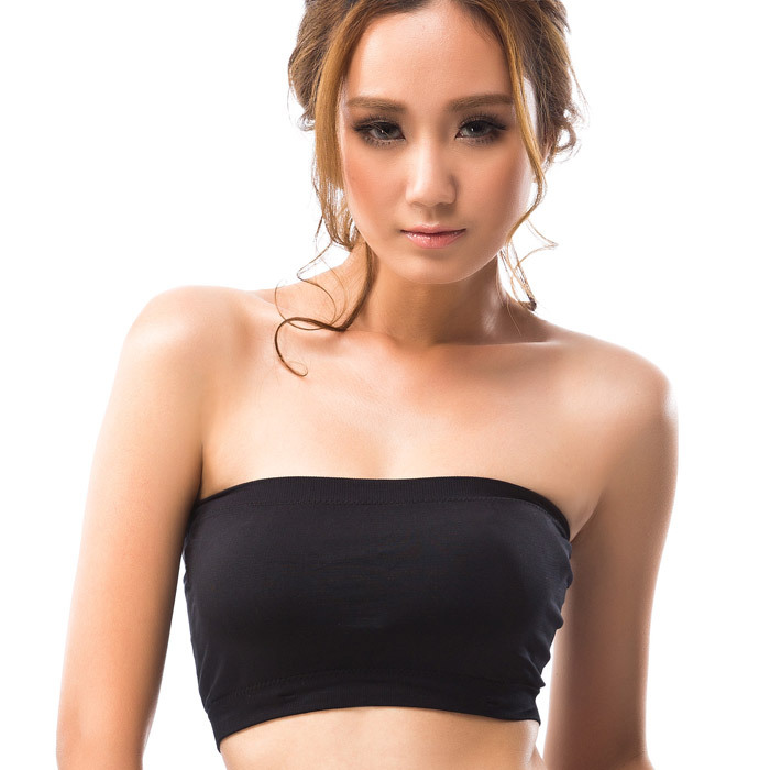 Free shipping! XINYALI seamless tube top tube top belt pad sports around the chest have pad black skin color