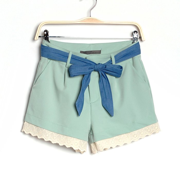 Free Shipping- Y-128-017 summer 2012 lace decoration shorts female trousers
