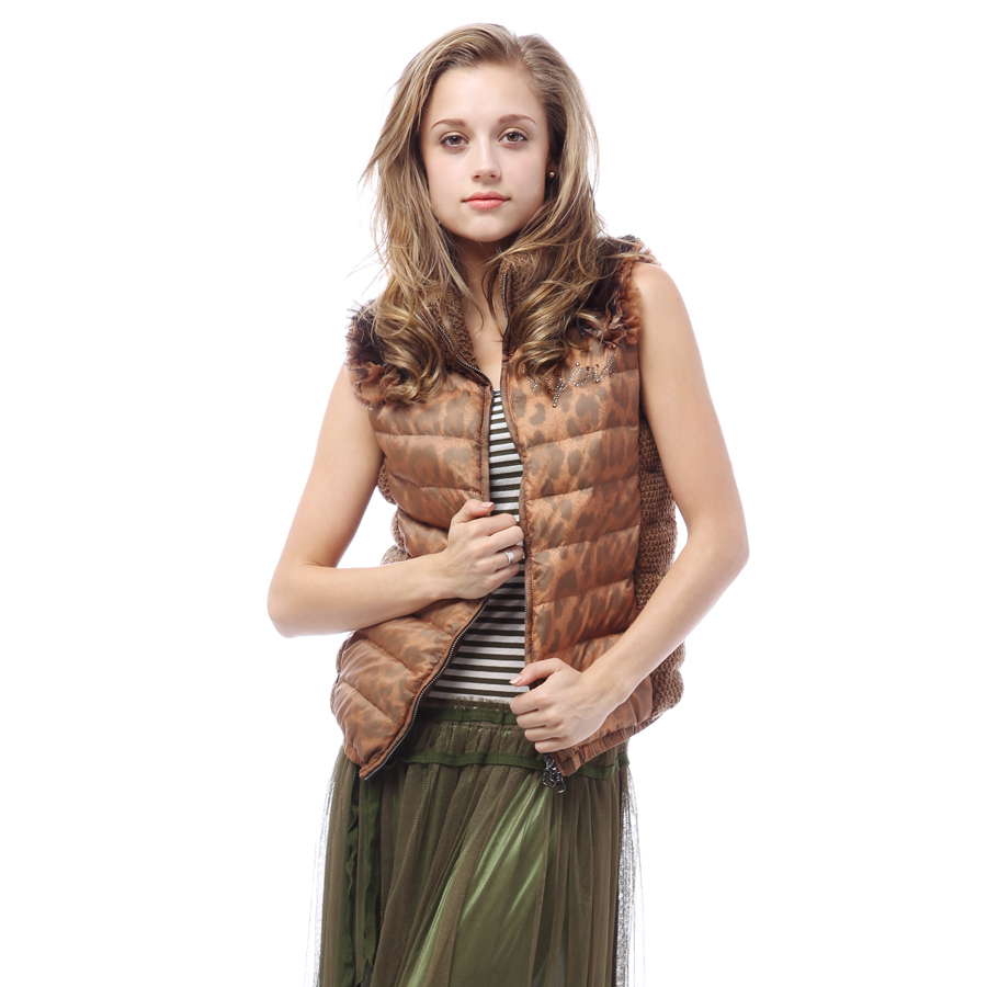 Free Shipping YALU   rabbit wool knitted fashion down vest female yn20030