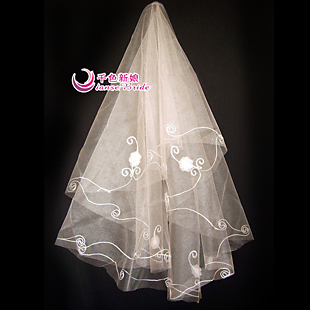 Free shipping, Yarn small flower champagne color veil 1.5 meters regular style veil wedding accessories hair accessory