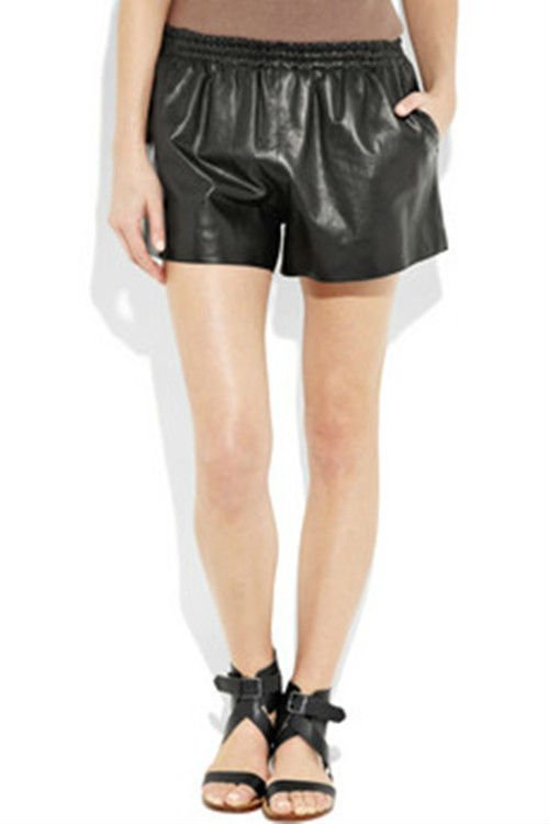 Free shipping!YIGELILA Women Fashion ladies Faux leather shorts