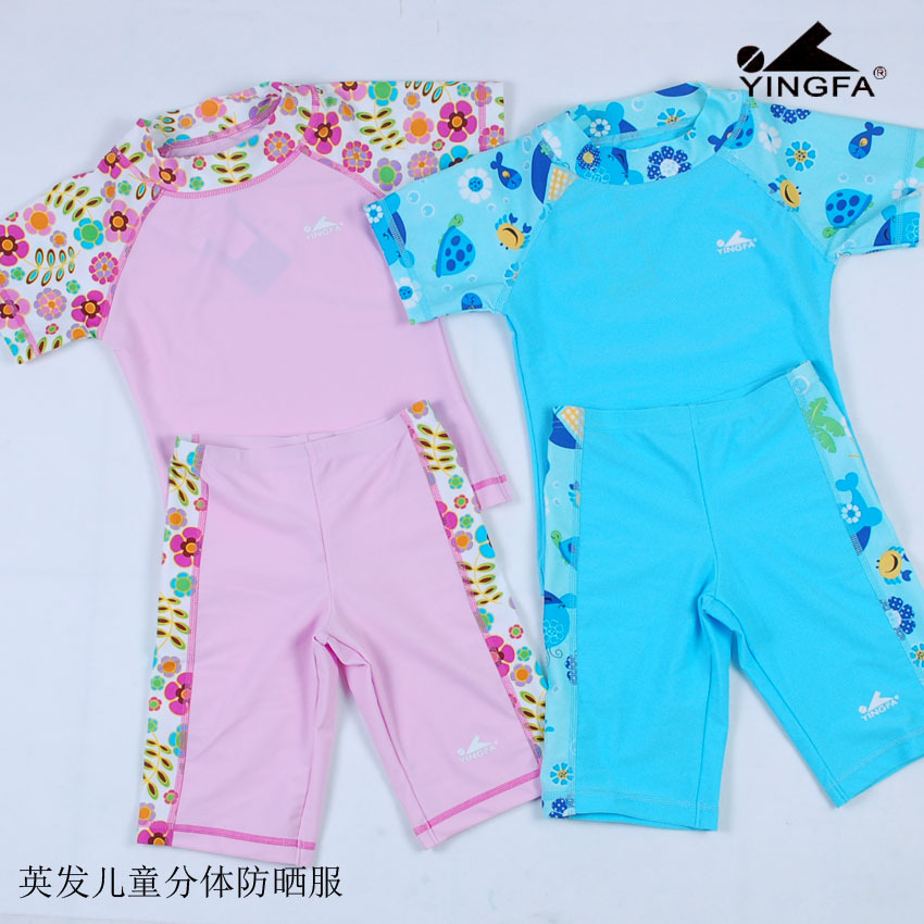 Free shipping Ying fat child sun protection clothing split swimsuit swim trunks young girl swimwear yf602-3-4