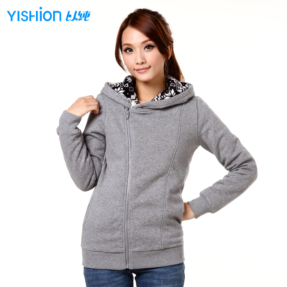 FREE SHIPPING YISHION winter casual women's medium-long hooded wadded jacket outerwear 11423548 279