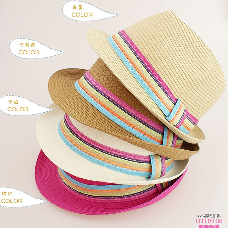 Free shipping Ys all-match straw braid small fedoras sunbonnet multicolour women's sun hat straw hat