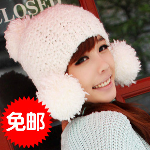 FREE SHIPPING Yzstyle large sphere knitted hat women's autumn and winter knitted hat ear protector cap