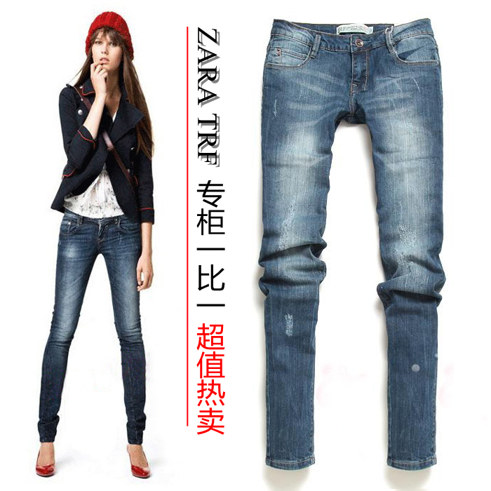 Free Shipping, Zar 2012 spring women's slim stovepipe tight jeans skinny pants pencil pants female