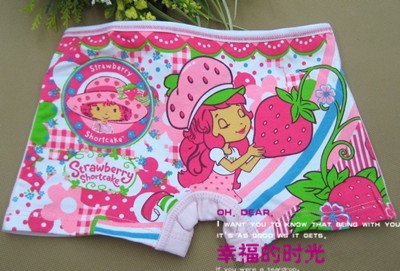 Free shipping12pcs/Strawberry girl children underwear underwear / girl shorts / cartoon/y196