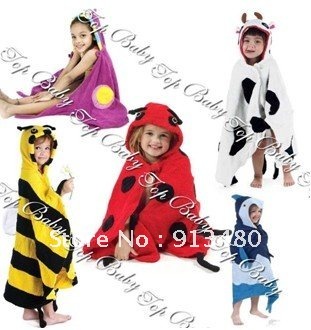 free shipping2012 TOP BABY five-color lady beetles cows bees butterfly shark modelling bathrobe bath towel