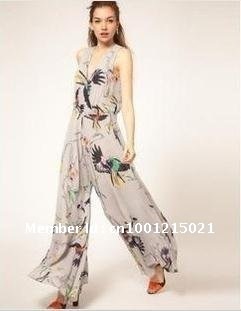 Free Shipping2012Fashion the Newest Chiffon Conjoined trousers flyer design casual S/M/L Size High quality Cheap Wholesale