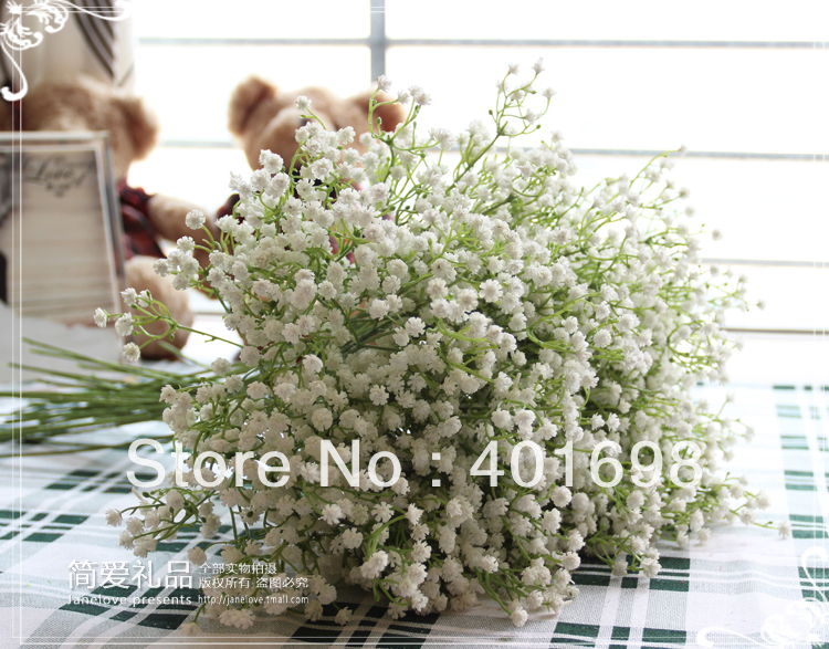 Free Shipping30pcs Bride Wedding Bouquet ,High simulation calla PU flower Gypsophila,Decorative Flowers With RibbonsSFSPH131808