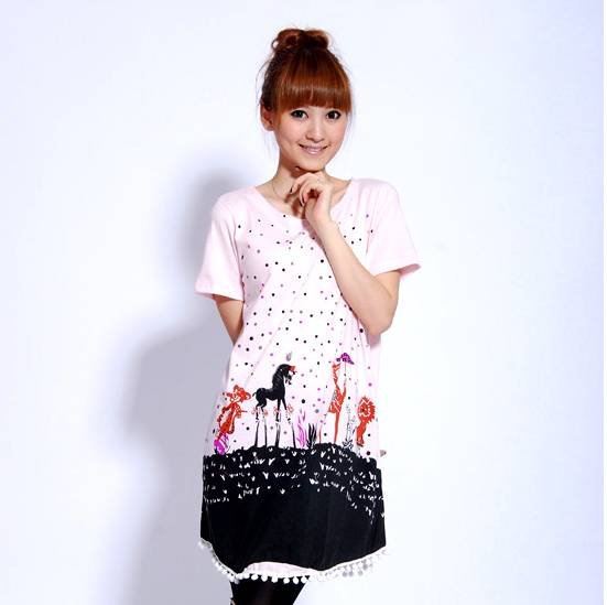 free shippingDreamy Trojan paragraph T-shirt pregnant women pregnant women dress skirt T41